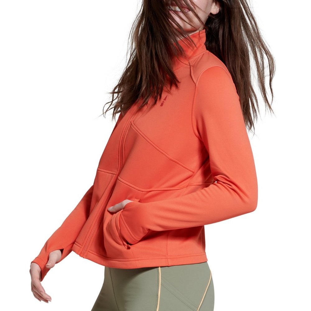 Bass Outdoors Womens Palmetto Full Zip Lightweight Fleece Jacket Orange Small
